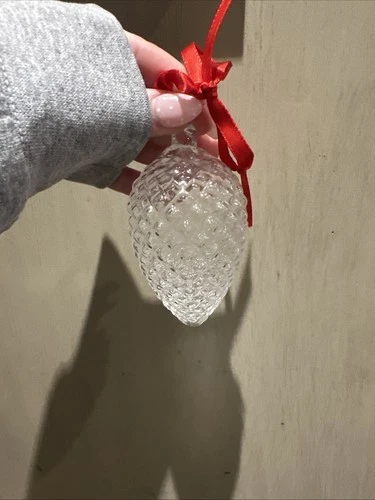 Steuben Glass Pinecone Christmas Ornament