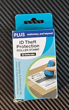 Plus ID Theft Special Ink Roller Stamp Turquoise, 1-inch Wide and 160ft Long