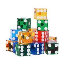 5Pcs Colorful Transparent Dice Toy 19mm Acrylic Dice Six Sided Bar Entertainment