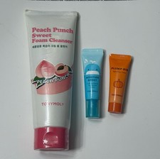 3 Item Lot Tony Moly Skin Care: Peach Foam Cleanser Retinol Eye Marine Serum