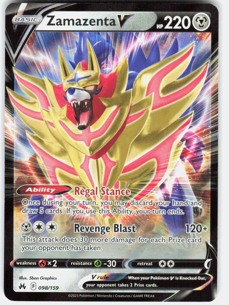 Zamazenta V SWSH: Crown Zenith 098/159 NM