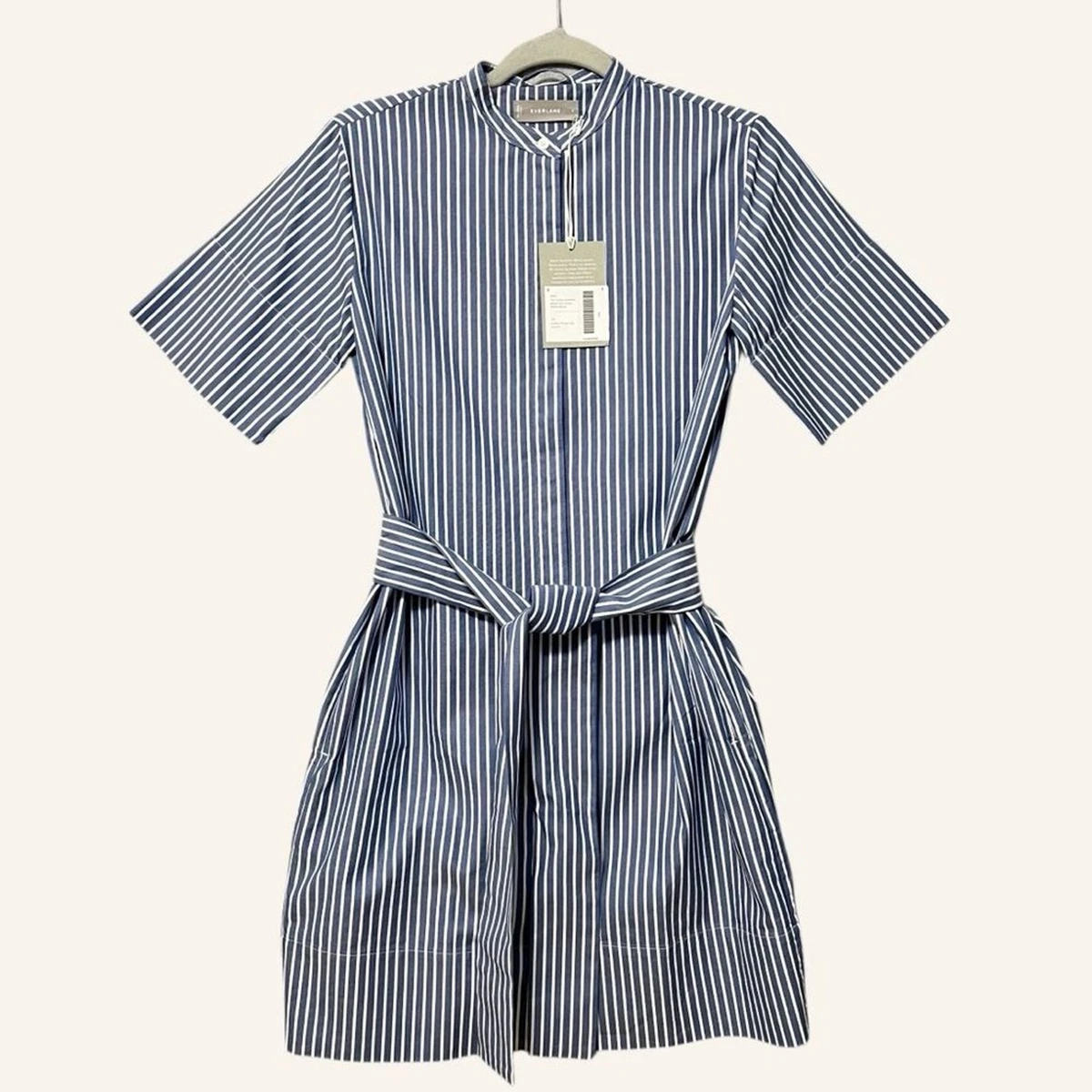 female nco dress blues army Everlane Smocked Column Dress In Blue Dusk, Size XXL, Viscose main image 0