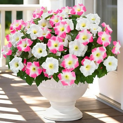 Martine Mall Artificial Flowers For Outdoors 8 Bundles Realistic Fake Outdoor