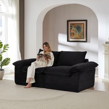 Modern Corduroy Cloud Sofa w/Comfy Seating, 80"L x 39"W