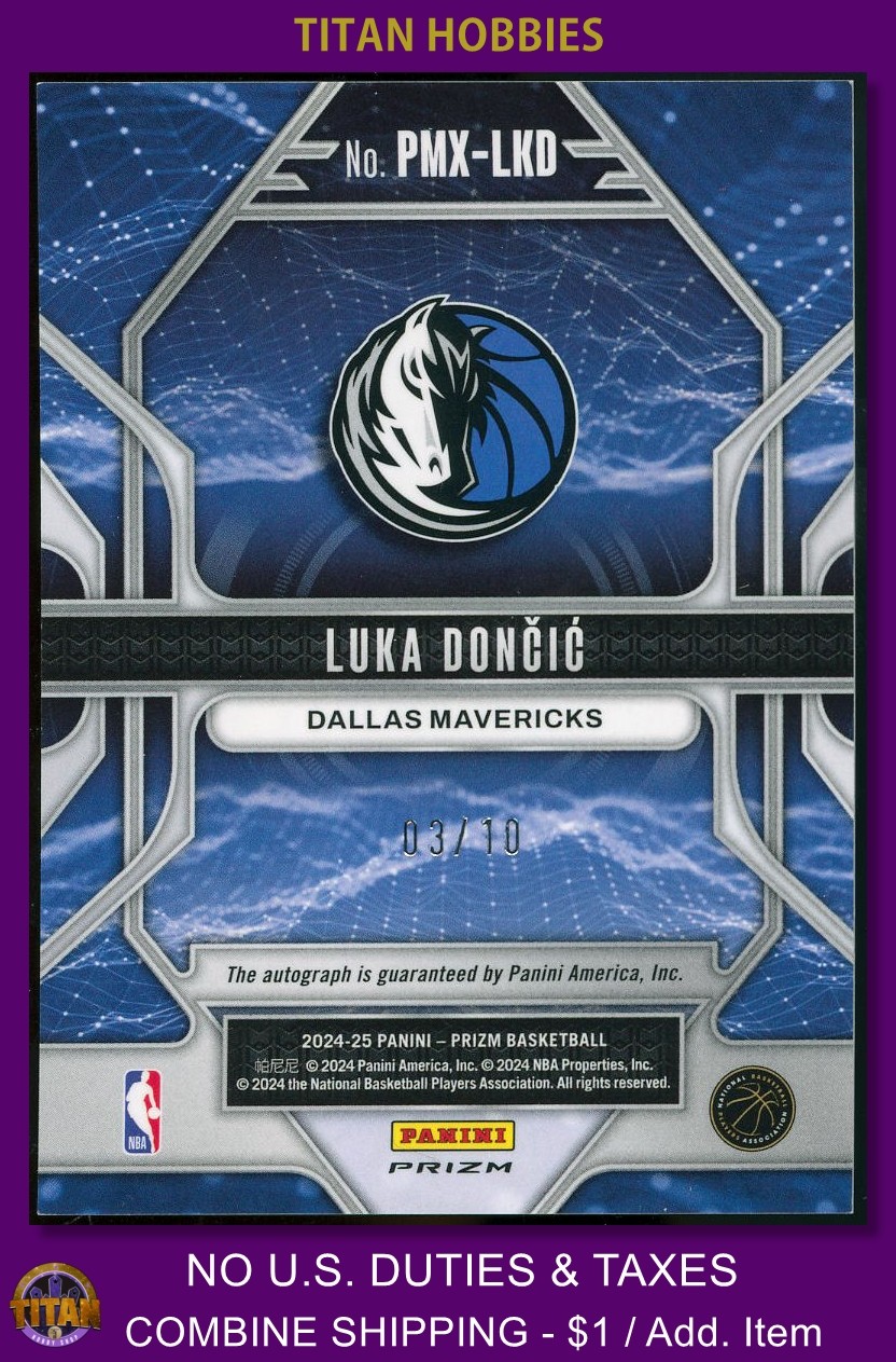 2024 Panini Prizm Prizmatrix GOLD Autograph #LK Luka Doncic GOLD AUTO /10 view 2