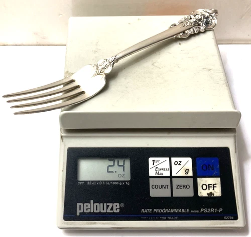 Vintage Wallace Sterling Silver "Grande Baroque" Dinner Fork (2.4 Oz -69 Grams)