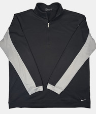 Nike Golf Therma-FIT 1/4 Zip Waffle Pullover Mens Large Black Gray Performance