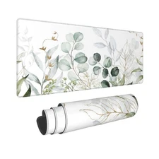 Green Gold Leaves and Branches Extended Big Mouse Pad LargeXL Gaming Mouse Pa...