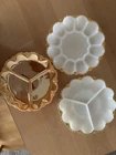 Vintage Milk Glass Oyster/Egg Plate and App. Plate Gold Edging Anchor Hocking