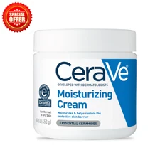 CeraVe Moisturizing Cream, Face & Body Moisturizer for Normal to Very Dry Skin,