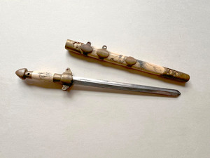 Antique Chinese Qing Dynasty Miniature Sword Jian Letter Opener 19th Century