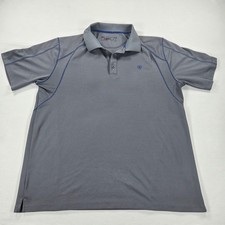 Ariat Tek Heat Series Gray Western Short Sleeve Polo Shirt Men's Size Large