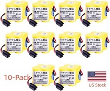 10X BR-2/3AGCT4A 6V PLC Battery For FANUC A98L-0031-0025 CNC Mahine w Black Plug