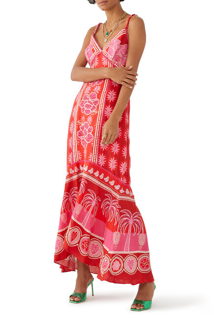 red summer sunrise maxi dress Cupshe Under the Setting Sun Red Maxi Dress - Red