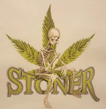 STONER SKELETON SKULL POT WEED MARIJUANA LEAF MARY JANE MJ-8 LONG SLEEVES SHIRT