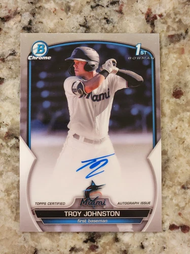 2023 Bowman Chrome Prospect Autographs Troy Johnston Auto Miami Marlins #CPA-TJN