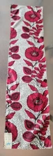 Dining For Women Red &Black 48"×12" Flowered Table Runner by Martha ,Pre-owned 