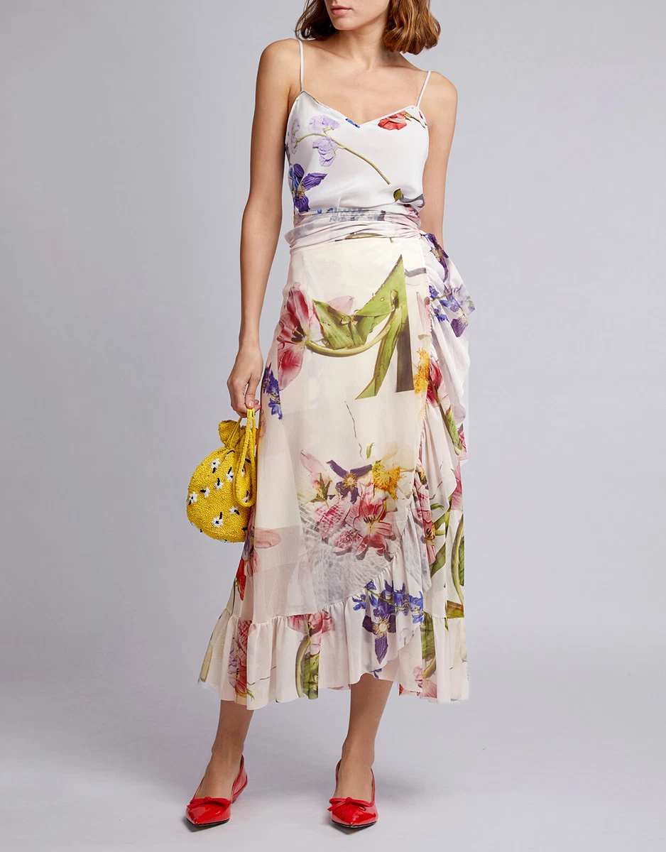 Ganni - Floral Printed Midi Skirt