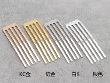 20 Silver Gold Blank Metal Hair Comb 15mm with 5 Teeth For Bridal Hair Accessori