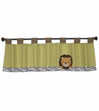 Nojo Zambia Lion Window Valance Baby Window Curtains New
