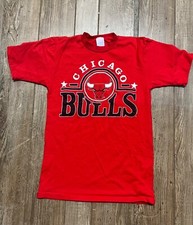 Vintage Chicago Bulls 90s Red Single Stitch Basketball NBA T-Shirt Size S