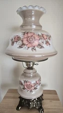 Vintage Accurate Casting Gone With The Wind Beige Lamp Painted Flowers 28" Tall