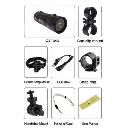 Videocámara de caza deportiva casco de acción cámara 1080P para rifle de escopeta DV + clip de pistola - Imagen 10 de 10