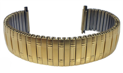 Minott | Uhrenarmband Zugband 18-20mm Edelstahl gelbgoldfarben 