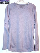 Patagonia midweight capilene base layer Pullover Top purple grey geometric L wms