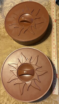 Pair of Stylish 10  Nordic Ware Tortilla & Pancake Warmers NWOT Retro Sun Orange