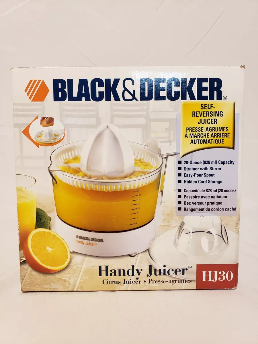 Black & Decker HJ30 Handy Electric Citrus Juicer 28oz Strainer 