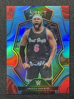 2023 Panini Select WWE ANGELO DAWKINS Premier Level #147 Blue Prizm 107 /199