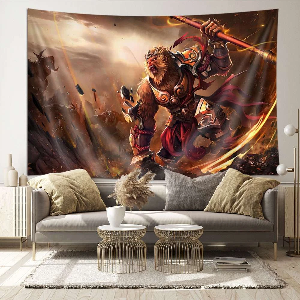 Extra Large Tapestry Wall Hanging Medieval Fantasy Chinese Mythology Monkey King