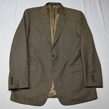 Jos A Bank 46 X-Long Brown Houndstooth 100 Wool Blazer Jacket Sport Coat