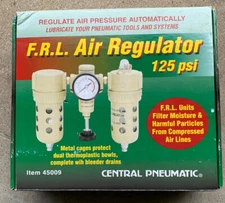 NEW in Box F.R.L. Air Regulator 125 PSI 3/8" INLELT/OUTLET ITEM 45009