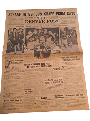 The Denver Post Sunday Feb 12,1933 Schaaf in Serious Shape from Kayo Sports