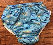 iplay Infant Boys Swim Diaper 12m 18-22 lbs Aqua Blue Submarines UPF 50 