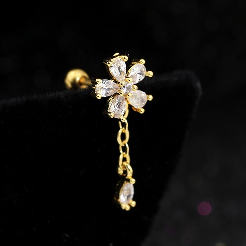 Gem Crystal Ear Cartilage Helix Ring Bar Stud Ear Cuff Climber Piercing Earring - Picture 181 of 268