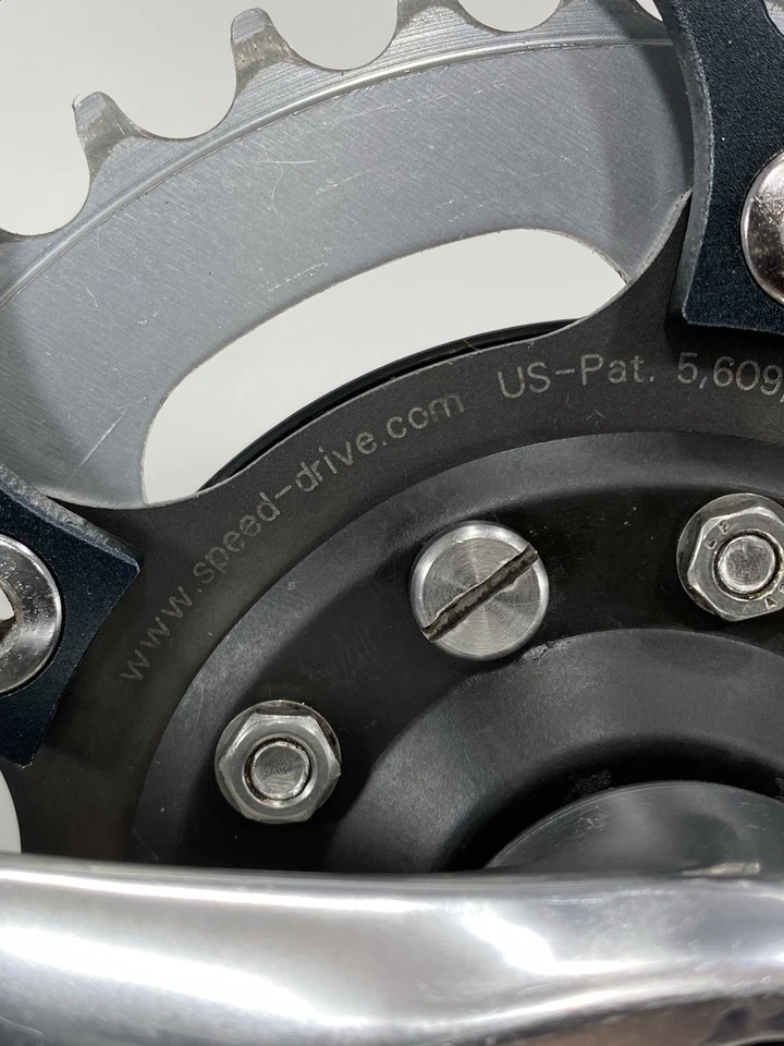 Juego de bielas vintage Schlumpf Speed Drive Road 2 velocidades 110 BCD principios de 1990 Alemania Foto 2 de 4