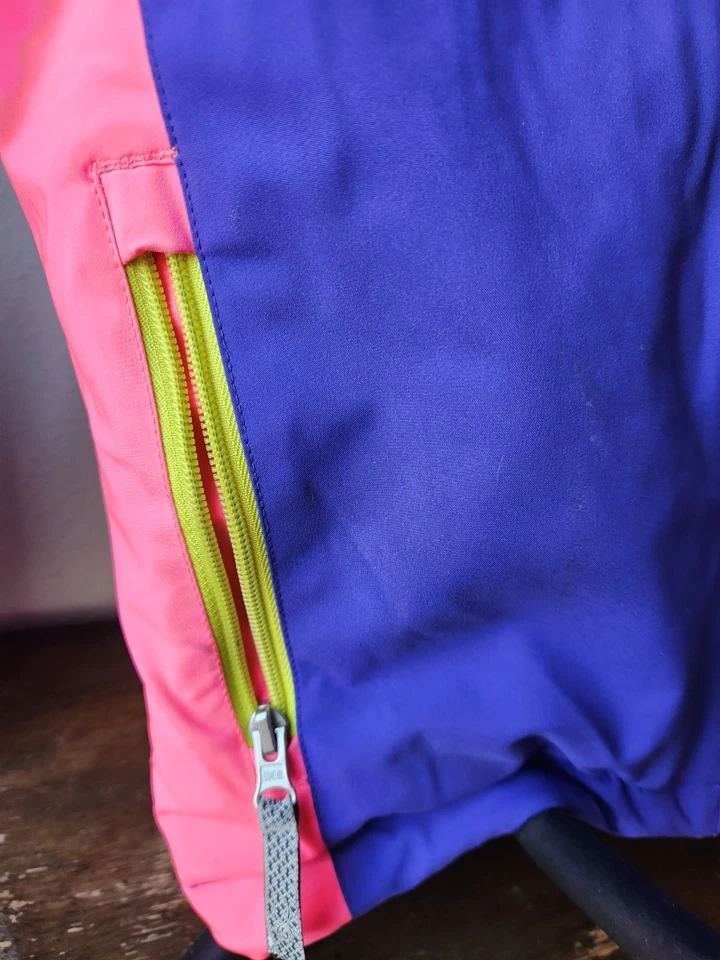 Jaqueta de esqui Spyder infantil meninas tamanho 10 – roxo rosa neon impermeável casaco de inverno - Imagem 4 de 4