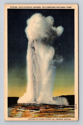 #ad #ad Yellowstone National Park Old Faithful Geyser Series #13040 Vintage Postcard $0.99