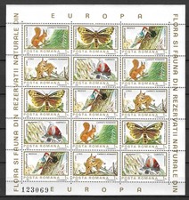 Romania 1983 Insects Butterfly Schmetterlinge Papillons Birds Flower 2 MS MNH