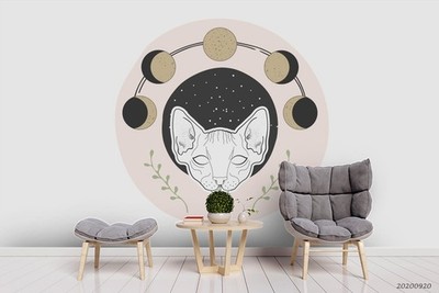 3D Planet Cat Tattoo Wall Murals Wallpaper Murals Wall Sticker