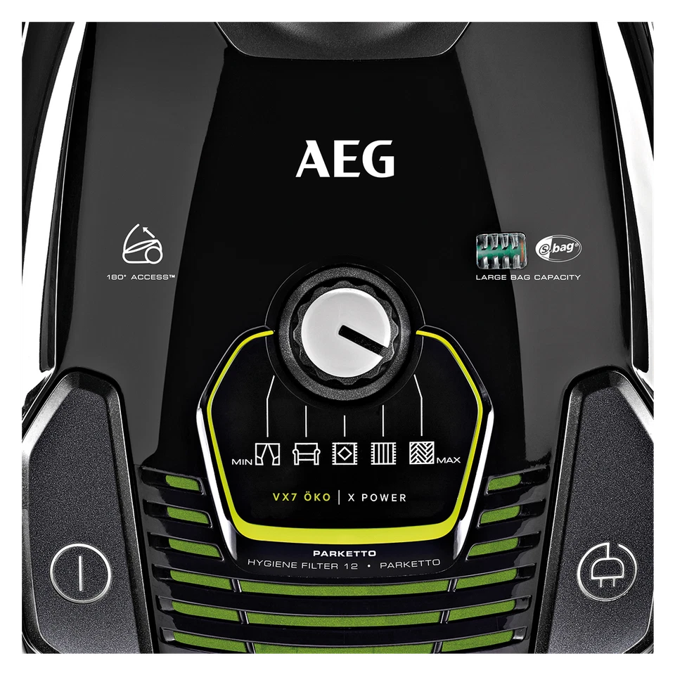 AEG VX7 Staubsauger mit Beutel und Kabel 12 m Radius VX7-2-ÖKOX Schwarz - Bild 2 von 4