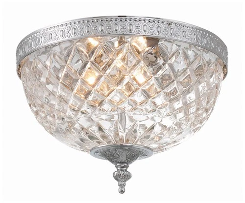 Lead Crystal 12" Wide Flushmount Ceiling Light Fixture - Picture 2 of 8