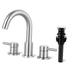 Bathroom Faucet 3 Hole, Brushed Nickel 1-Brushed Nickel 8 Inch Widespread