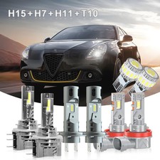 For Alfa Romeo Giulia 2016-2023 H7 H15 H11 501 6000K White Headlight Bulbs set