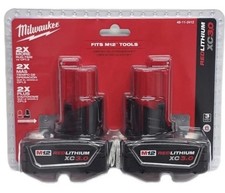 Genuine Milwaukee M12 XC3.0 3.0 Ah RedLithium X2 Batteries 2-Pack 48-11-2412 OEM