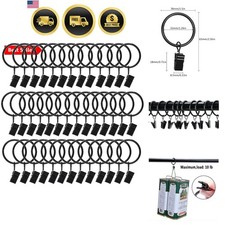 40 Pack Metal Curtain Rings with Clips, Drapery Clips with Rings, Curtain Han...