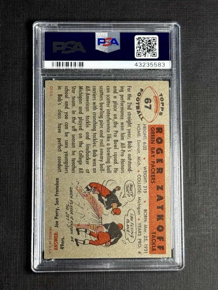 1956 Topps Roger Zatkoff #67 Foto 4 de 4